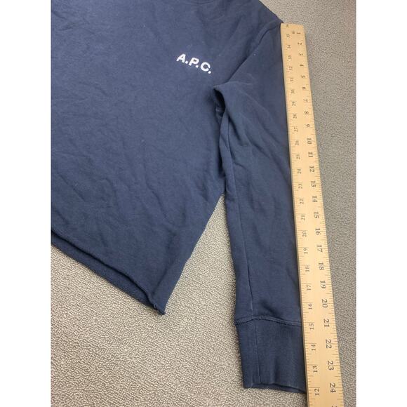 A.P.C. Men's Extra Large Navy Blue Classic Pullover Hoodie - Picture 9 of 9